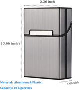 Cigarette Case Brushed Metal Cigarette Case with Magnetic Switch Flip Closure,20 Capacity (2 Pack,85mm, Rose Red + Gray)…