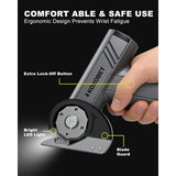 2026 Upgrade 4.2V Cordless Cutting Tool, Cardboard Cutter with LED Display, Brushless Motor, Cutting Tool Cut Trim Saw Flexible Blade, Electric Chop Saw for Fabric, Cardboard, Leather, Carpet-Orange