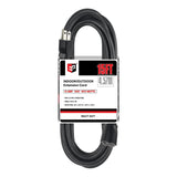 EP 15 Ft Outdoor Extension Cord - 12/3 SJTW Heavy Duty Black Extension Cable with 3 Prong Grounded Plug - Power Cord for Lawn, Garden, Appliances