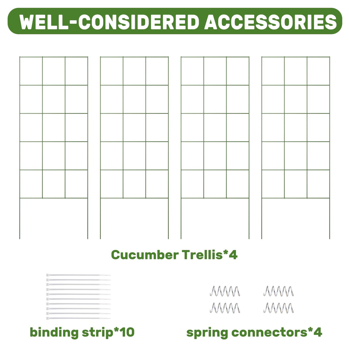 DOEWORKS 48" Cucumber Trellis, 2-Pack, Foldable, for Cucumbers, Beans, Tomatoes, Flowers