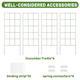 DOEWORKS 48" Cucumber Trellis, 2-Pack, Foldable, for Cucumbers, Beans, Tomatoes, Flowers