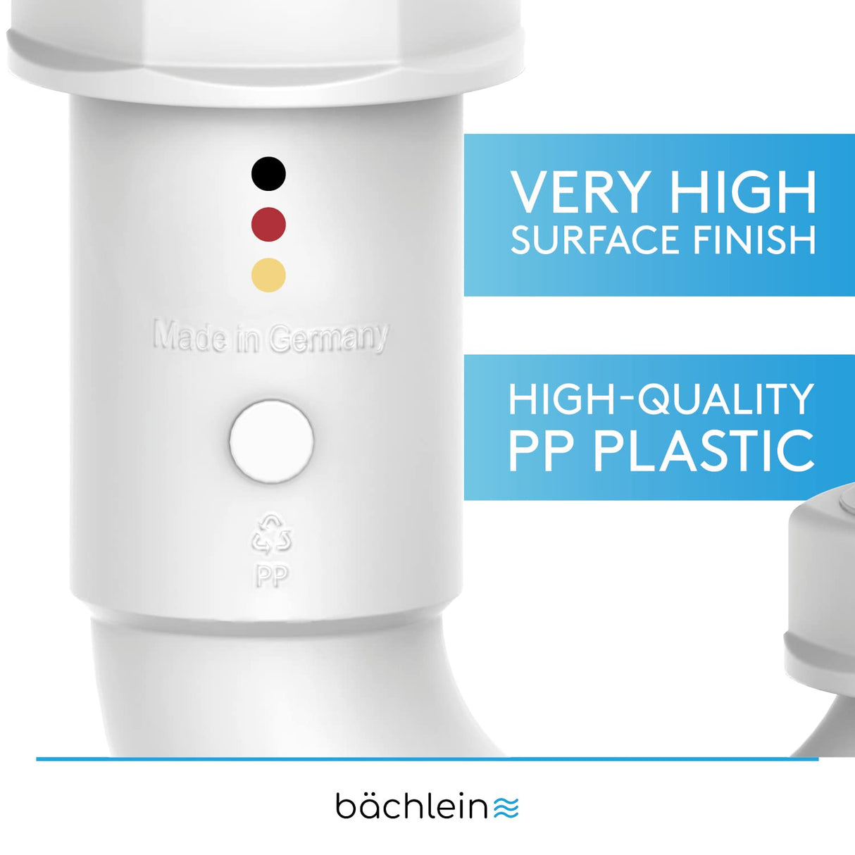 Bächlein G 1 1/4 Inch Space-Saving Siphon for The Bathroom - 32 mm Flat Washbasin Siphon - Odour Trap Bathroom - Made in Germany