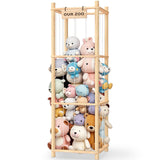 Woodure Stuffed Animal Storage & Organizer, Wooden Toy Holder Zoo for Kids