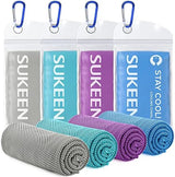 Sueken [4 Pack] Cooling Towel, 40"x12", Soft Breathable Chilly Microfiber Towel for Yoga, Sports, Running, Gym, Camping, Fitness & More Activities
