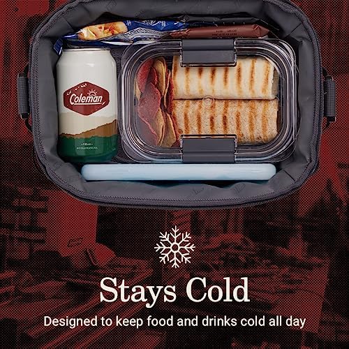 Coleman Pro 16-Can Premium Soft Cooler Lunchbox, Fully Insulated Lid & Body Stays Cold up to 30 Hours