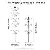 Metal Monstera Plant Support 2-Pack, Adjustable Height Steel Plant Trellis for Pothos, Vining & Climbing Potted Plants, Indoor & Outdoor, Sturdy Rotatable Plant Stakes with Rounded Ends, 31" & 46"