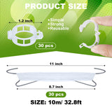 HFXXAD 60Pcs Tomato Hooks with String, Tomato Support Hooks, Tomato Holder Hooks & Plant Support Clips with 33.3ft Twine to Prevent Tomatoes from Pinching or Falling Off