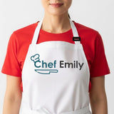 Personalized Aprons with Custom Name, Chef Apron for Cooking, Personalized Gifts Men, Apron Gifts Women with Pockets, Waterproof Chef Apron, Husband Dad Gifts for Christmas, Grill Gifts for Men