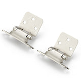 Ravinte 50 Pack (25 Pairs) 1/2 inch Overlay (Variable) Cabinet Hinges, Self-Closing Semi-Concealed Face Mount, Satin Nickel Decorative Hardware with Door Bumpers for Kitchen & Cupboard Doors, Silver