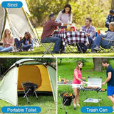 Portable Toilet for Camping, Portable Toilet Seat, Portable Toilet Travel, Stainless Steel Portable Toilet, Foldable Portable Toilet for Camping/Car