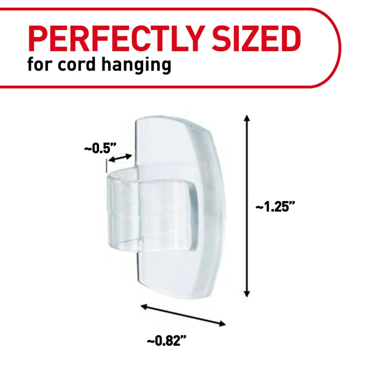 Command Round Cord Clips, Damage Free Hanging Cable, for Hanging Electrical Cables, 26 Clear Cord Clips and 32 Strips
