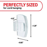Command Round Cord Clips, Damage Free Hanging Cable, for Hanging Electrical Cables, 26 Clear Cord Clips and 32 Strips