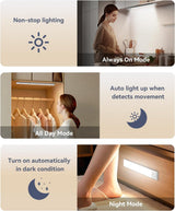 13inch Under Cabinet Lighting, 3200mAh Rechargeable Motion Sensor Light Indoor, LED Battery Operated Cabinet Lights, Dimmable Closet Light, Wireless Under Counter Lights for Kitchen (2pack)