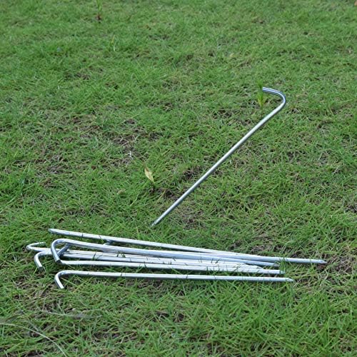 MySit 9" Tent Stakes, Metal Inflatables Stakes 60 Pack, Heavy Duty Galvanized Tent Stakes Metal, Tent Pegs Ground Trap Camping Stakes for Inflatables, Outdoor Decorations