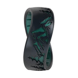 Enso Rings Etched Classic Silicone Rings - Comfortable and Flexible Design - Peak - Black Pearl/Emerald - Size 11