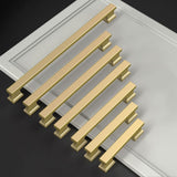 Amerdeco 10 Pack Brushed Gold Cabinet Pulls 3-3/4 Inch(96mm) Hole Center Drawer Pulls Cabinet Hardware Kitchen Cabinet Handles for Bathroom ZH00013