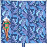 WEKAPO Beach Blanket Waterproof Sandproof Oversized, Extra Large Beach Mat Sand Free, Lightweight & Compact Sand Free Mat with 6 Stakes & 4 Corner Pockets