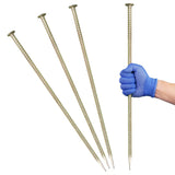 JPOIP 23-Inch Long Rebar Stakes - 1/2 Inch Diameter Heavy Duty Galvanized Steel Ground Asphalt Anchors for Speed Bump, Wheel Stop, Tent and More (4)