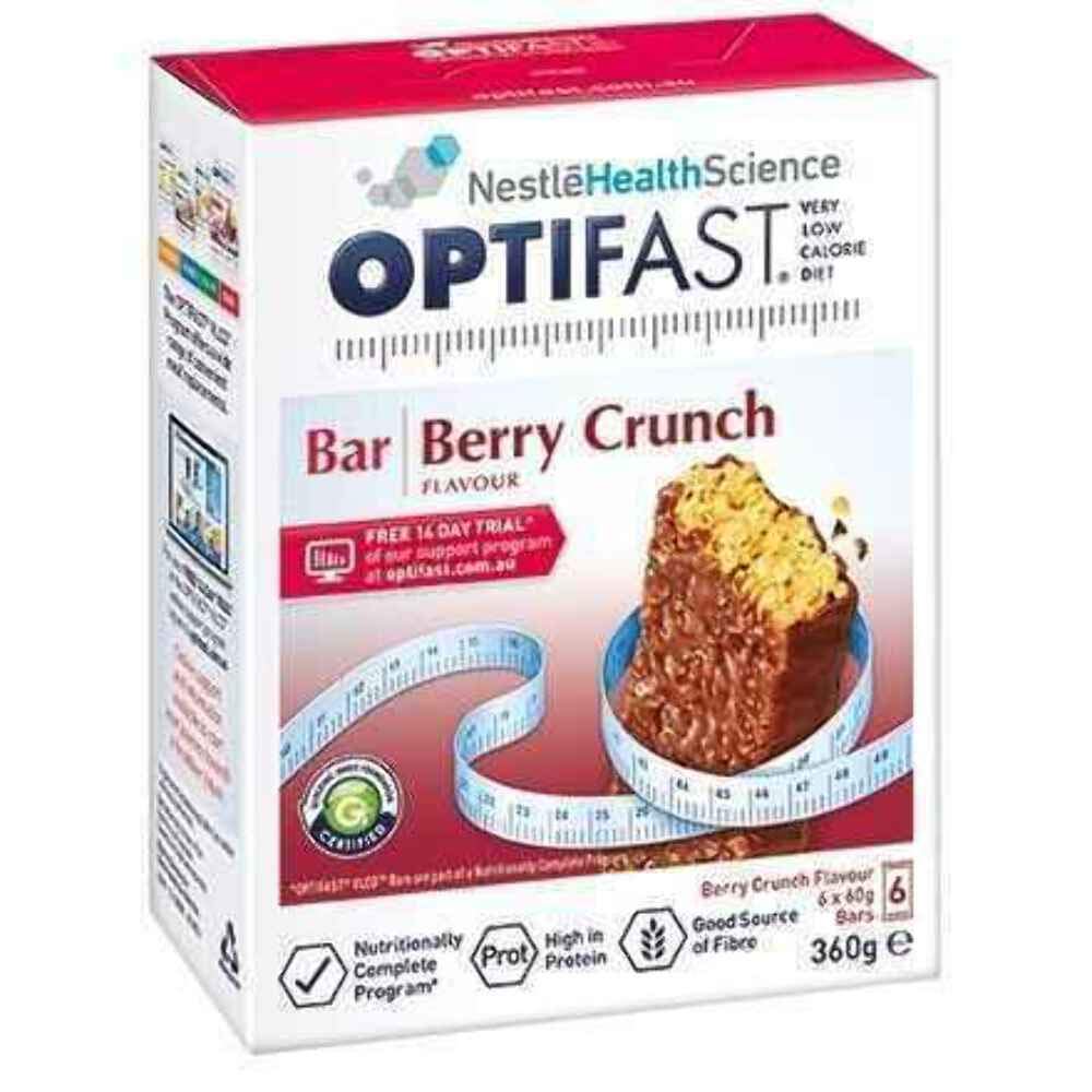 Optifast VLCD Berry Crunch Bars 60g x 6 Pack