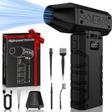 Compressed Air Duster 130000RPM Electric Duster with LED Light, 100 Gear Adjustable Rechargeable Cordless Air Blower Cleaning Tool for Keyboard,Electronic Devices,Car, Christmas Gifts for Men,Black