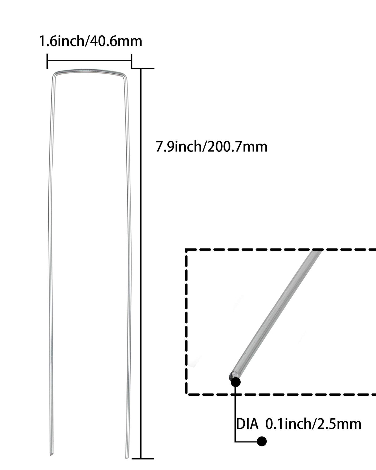 LANIAKEA Garden Stakes 8 Inch Metal Garden Staples 200 Pack Galvanized Landscape Pins Heavy Duty Landscape Stakes for Gardening Fence Landscape Ground Cover