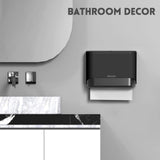 BEZADI Paper Towel Dispenser,Large Capacity Wall Mount Tissue Dispensers with Smart Lock, Used for Kitchen and Bathroom 200+ Sheets Toilet Paper Holders Black