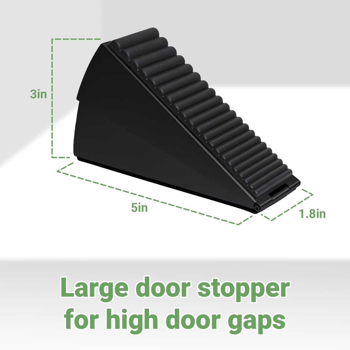 Large Door Stopper - Metal Door Wedge, Tall Door Stopper, Spring Rubber for Extra Strong Grip (Black, 2 Pack)