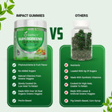 Supergreens Veggies Gummies - Vegetarian Fiber Gummies for Adults & Kids - Daily Green Superfoods with 35+ Essential Vitamins & Support Immunity & Gut Health - 4g of Fiber per Two Gummy (60 Count)