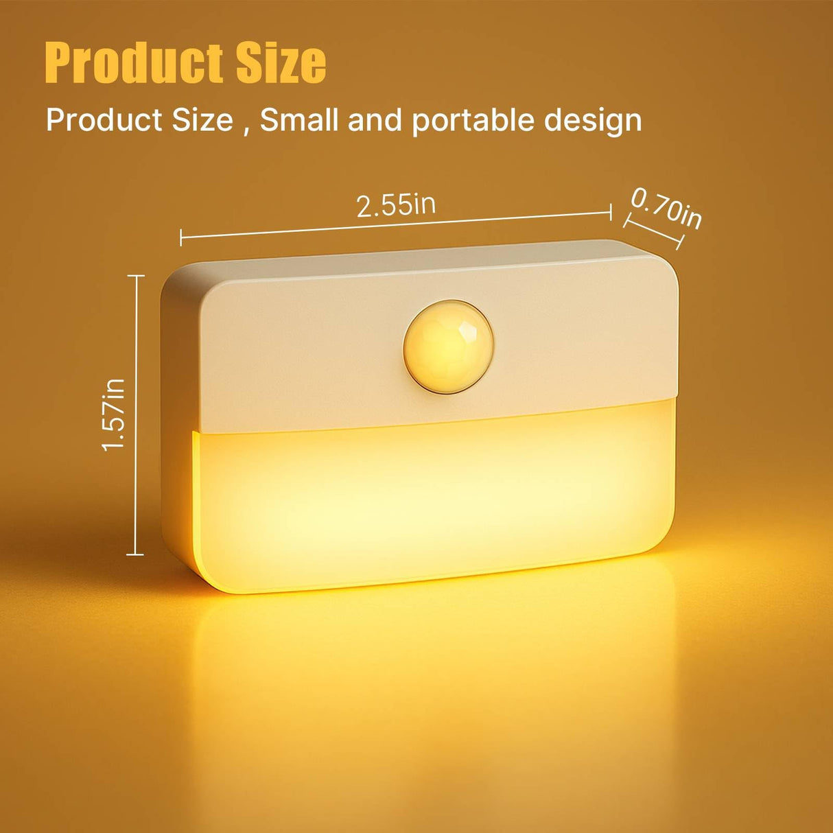Guankai 8 Pack Motion Sensor Stair Light for Indoor, Battery Operated Closet Lights, Wireless Stick on Anywhere Hallway Lamp, Portable Led Night Lamps for Bedroom Under Cabinet Kitchen