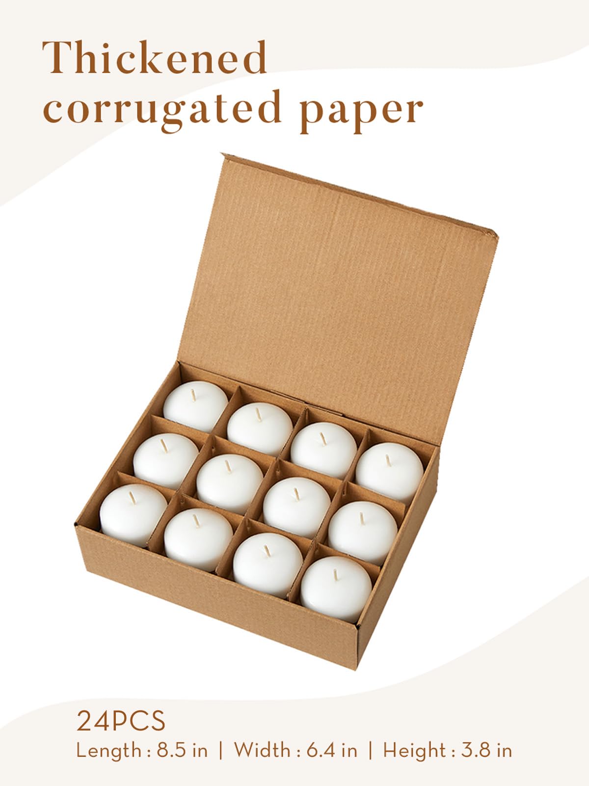 Ashlux White Floating Candles 2 inch, 24 Pack Floating Candles 5-6 Hours Long Burning, Unscented Floating Candle for Centerpieces, Wedding, Christmas Lights, Romantic Night for Her/Him Set