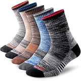 FEIDEER Men's Hiking Walking Socks, Multi-pack Wicking Cushioned Outdoor Recreation Quarter Crew Socks
