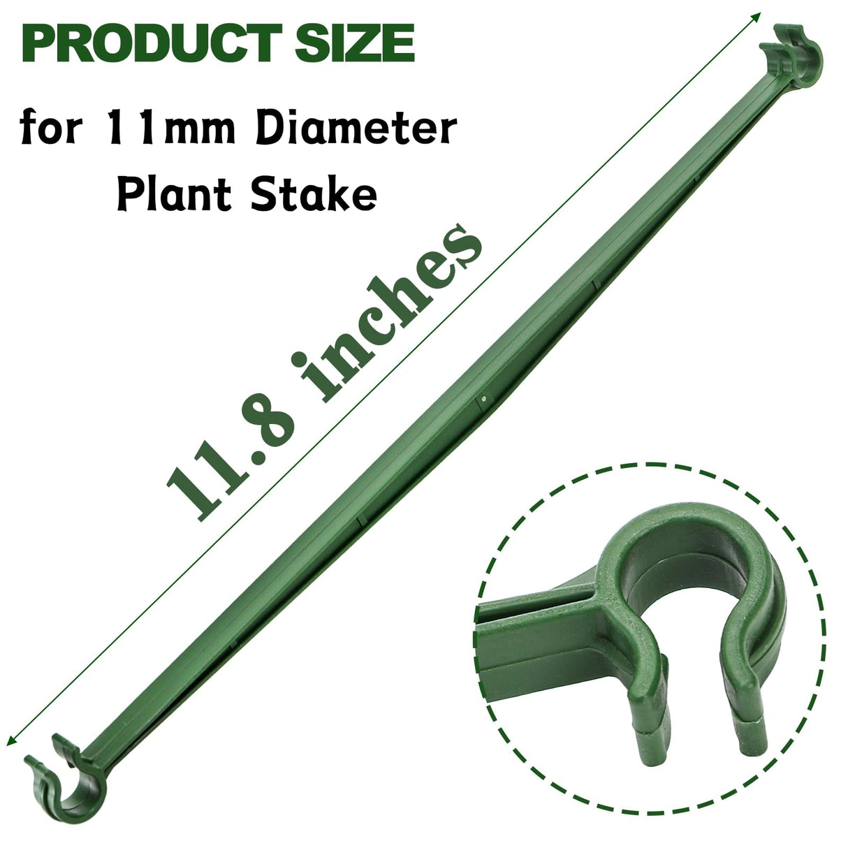 Coloch 100 Pcs Plant Stake Arms for Tomato Cage, 11.8” Expandable Plant Supports Trellis Connector with 2 Buckles for 11mm Diameter Plant Stake, for Climbing Plants, Tomato, Vegetable, Indoor&Outdoor