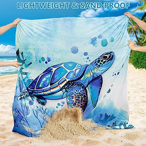 Beach Blanket Waterproof Sandproof Extra Large Beach Mat 79" X 83"/120"x108"for 1-8 Adults Quick Drying Durable Outdoor Picnic Mat for Beach Travel Camping Hiking