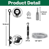 hannger 4 Pack 18" Ground Anchors Shed Anchor Kit with 1/8" Galvanized Cable & Turnbuckles, Heavy Duty Trampoline Anchors for Swingset Canopy Carport Gazebo Greenhouse Tree