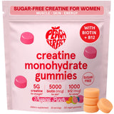 Peach Perfect Creatine Monohydrate Gummies for Women & Men, Boost Focus, Strength, and Endurance, Vegan, Gluten-Free, Non-GMO, 5 Grams of Creatine per Serving, 30 SVG, Tropical Punch