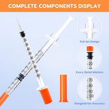 120 PACK U-100 Syringes, 30G 5/16" (8mm) 1ml/cc Disposable Syringe, Individual Wrapped, Lab Supplies