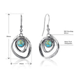 Phyonio Teal Turquoise Earrings for Women 925 Sterling Silver Turquoise Dangle Earrings Vintage Swirl/Spiral Ear Hook Earrings