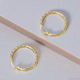 14K Gold Earrings for Women Weave Design 14K Gold Hoop Earrings for Women