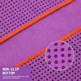 Eunzel Hot Yoga Towel - Microfiber Non Slip Yoga Mat Towel with Grip Dot Sweat Absorbent Towel for Hot Yoga, Pilates and Fitness 72" x 24", Purple/Orange