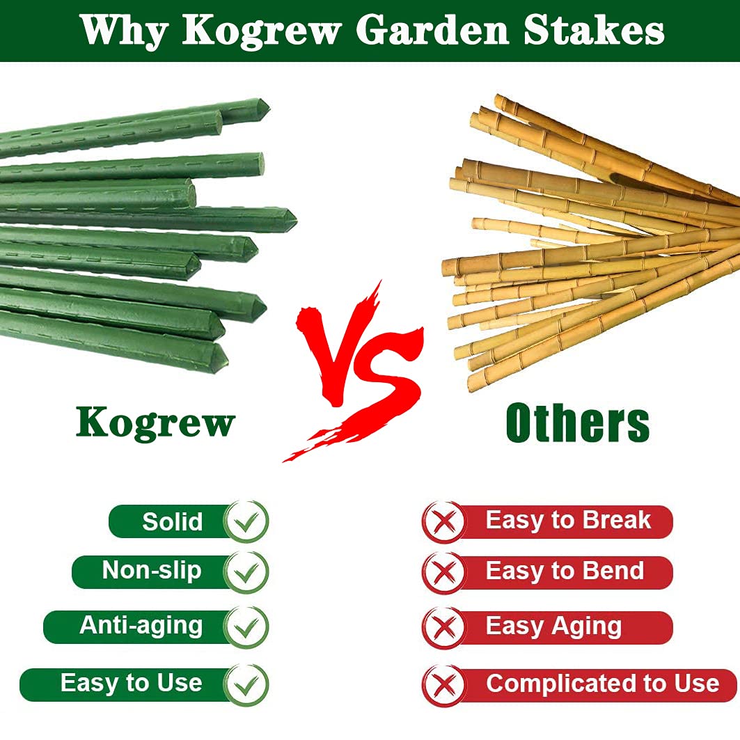 4Feet 48inch Garden Stakes Sturdy Plant Sticks Support Tomato Stakes for Vegetable,Pack of 20
