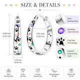 NARMO 925 Sterling Silver Hoops Colorful Pet Claws Earrings for Women