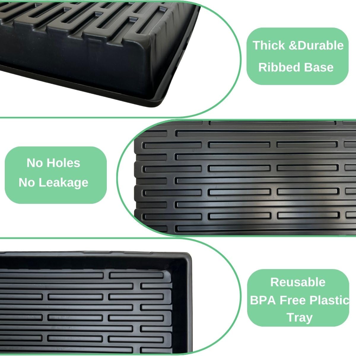 ILITING 1020 Trays Set - 5 Pack (10 Pcs) Durable 1020 Mesh Tray and No-Hole Tray, Ideal Soil Blocking Trays for Seedlings, Microgreens, and Hydroponics, Heavy-Duty