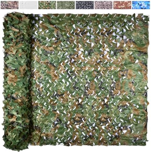 Camo Netting Camouflage Netting 20X20 10X20 10X10 Bulk Roll Burlap Camo Tarp Sunshade Net for Hunting Blind Military Dinosaur Birthday Theme Party Decoration Camping Shooting