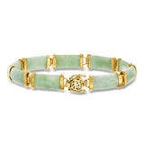 Ross-Simons Jade Good Fortune Bracelet in 18kt Gold Over Sterling. 7.5 inches