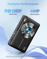 Digital Camera, FHD 1080P Point and Shoot Camera for Kids Teens, 32GB Card