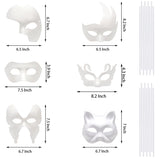 Nicunom 30 Pack Paper Mache Art Masks, DIY Blank Masks Paintable Masquerade Mask White Half Face Masks Costume Craft Mask for Art Party Mardi Gras Cosplay Dance Halloween Christmas
