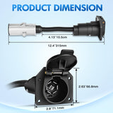 Nilight 7 Pin Round to 7 Way RV Blade Trailer Adapter Connector Wiring Harness Electric Adapter Plug Connector for Semi Truck Commercial Vehicle Pickup Tractor