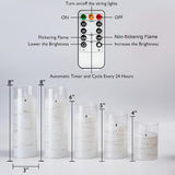 Homemory Flickering Flameless Candles, White LED Pillar Candles with Remote