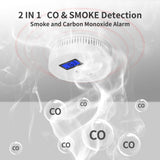 4-Pack,Smoke and Carbon Monoxide Detector,2 in 1 CO & Smoke Alarm,Carbon Monoxide Detectors,Smoke Detector,85dB in Alarm,LCD Screen,Easy to Install