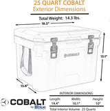 Cobalt 25 Quart Roto-Molded Super Ice Cooler | Large Ice Chest Holds Ice Up to 3 Days |